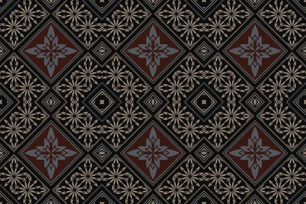Абстрактний симетричний візерунок ретро вінтажний елемент середньовічне прикраса на темному фоні — стоковий вектор