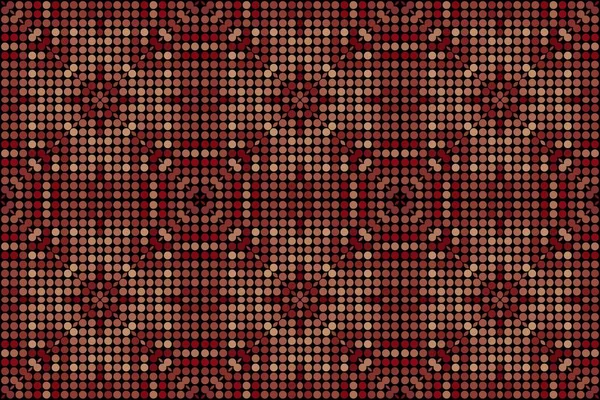 Motif texture abstraite mosaïque colorée décorative de cercles sur un fond sombre — Image vectorielle