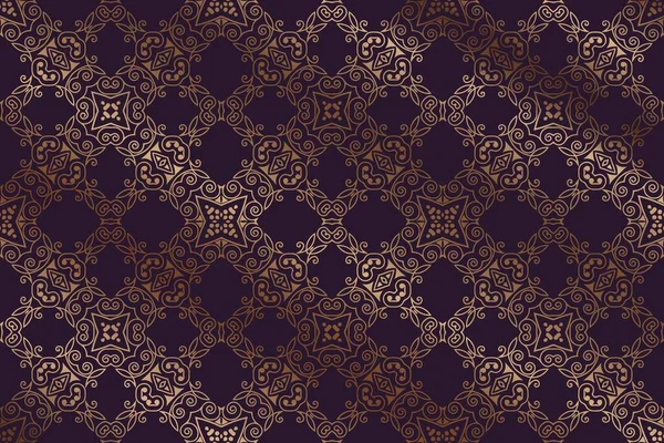 Abstracto simétrico adornado patrón retro elemento vintage decoración medieval sobre un fondo oscuro — Archivo Imágenes Vectoriales
