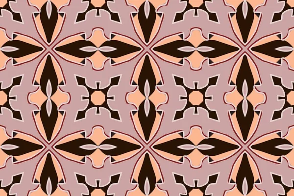 Abstrakt bakgrund geometriska symmetriska mönster i beige toner — Stock vektor