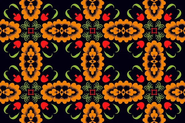 Фон абстрактний квітковий симетричний візерунок барвистий фольклор — стоковий вектор