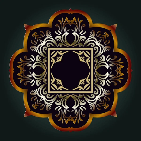 Cadre de bordure en dentelle ronde Elégant élément pour le design dans le style oriental — Image vectorielle
