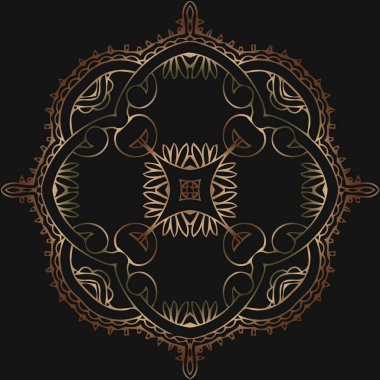 soyut oyma Victoria desen retro yuvarlak bir siyah arka plan antika rokoko tarzı dekoratif tasarım üzerinde şekil