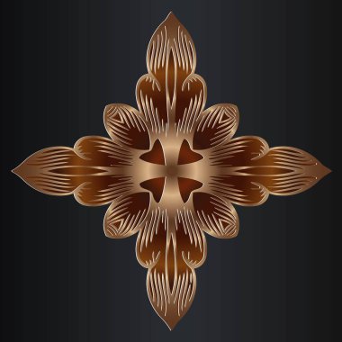 tasarım öğeleri soyut altın retro dekor siyah bir arka plan üzerinde vektör