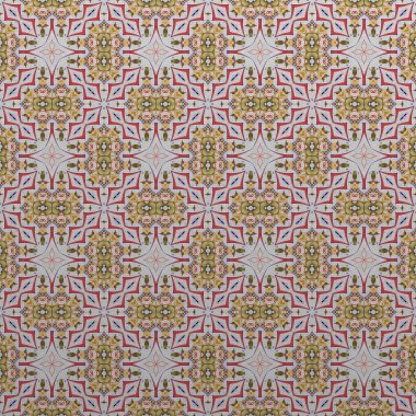 Kesintisiz renk desen süsleme elemanları ile geleneksel klasik beyaz raster arka plan. Geometrik oyma yinelenen. Çağdaş grafik tasarım