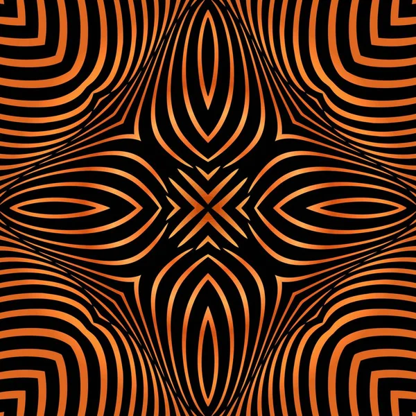 金古典的な渦巻き飾りパターン背景錯覚対称凸ラインひし形の形で抽象的なベクター デザイン — ストックベクタ