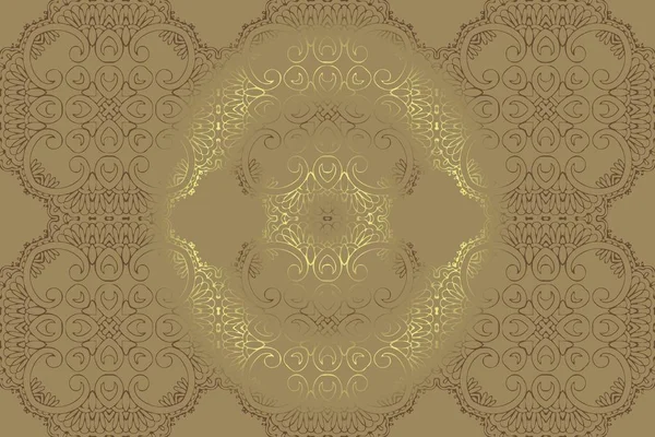 Dark Vintage damasco de oro fondo artístico, patrón gráfico abstracto — Archivo Imágenes Vectoriales