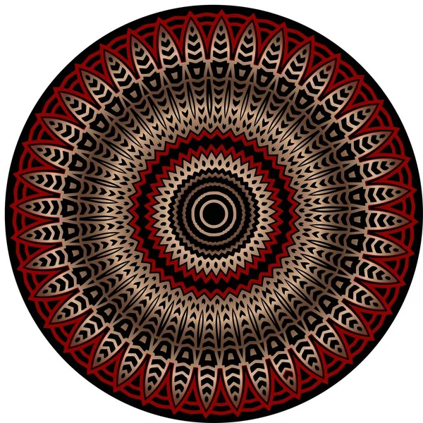 Mandala symétrique abstrait vecteur oriental décor rétro or délicat — Image vectorielle
