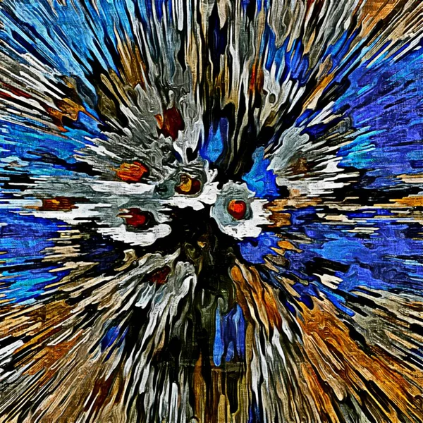 Abstracte psychedelische achtergrond Computerstylization van oliestromen van verf met borstels van verschillende vormen en maten — Stockfoto