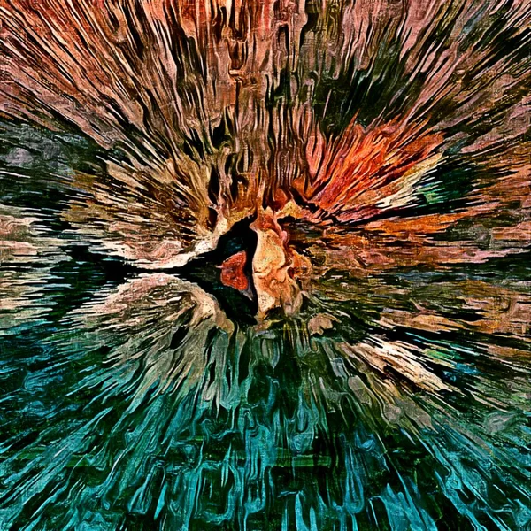 Абстрактный психоделический фон Компьютерная стилизация масляных мазков красок кистями различных форм и размеров — стоковое фото