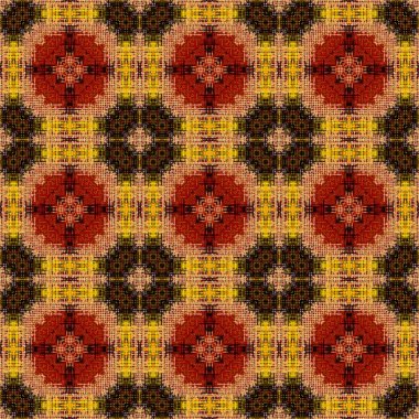 Sorunsuz raster desen oryantal tarzda psychedelic mozaik desen duvar kağıdı, arka planlar, halılar, halı için dekor için