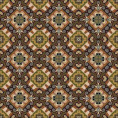 Sorunsuz raster desen oryantal tarzda psychedelic mozaik desen duvar kağıdı, arka planlar, halılar, halı için dekor için