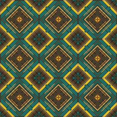 Sorunsuz raster desen oryantal tarzda psychedelic mozaik desen duvar kağıdı, arka planlar, halılar, halı için dekor için