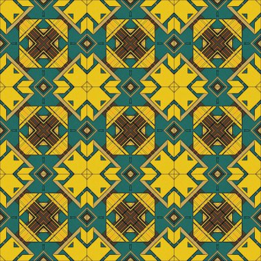 Sorunsuz raster desen oryantal tarzda psychedelic mozaik desen duvar kağıdı, arka planlar, halılar, halı için dekor için