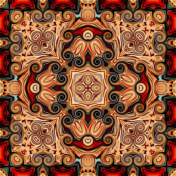 Bezszwowe raster wzór w stylu orientalnym psychodeliczny mozaika wzór tła, Tapety, wystrój na gobeliny, dywan — Zdjęcie stockowe