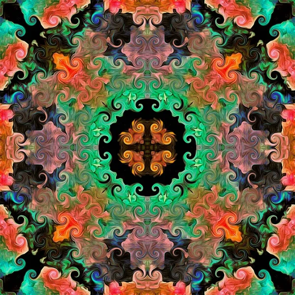Bezešvá rastrová vzor v orientálním stylu psychedelické mozaika vzor pro tapety, pozadí, výzdoba pro tapiserie, koberec — Stock fotografie