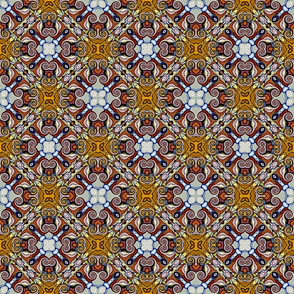 Varrat nélküli raszteres minta a keleti stílusú pszichedelikus mozaik mintás háttérkép, hátterek, a kárpit, szőnyeg dekor — Stock Fotó