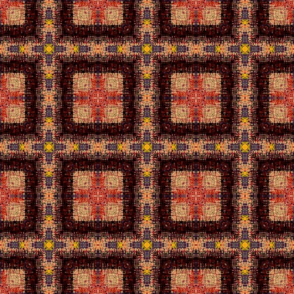 Sömlös raster mönster i orientalisk stil psykedeliska mosaik mönster för tapeter, bakgrunder, inredning för gobelänger, matta — Stockfoto