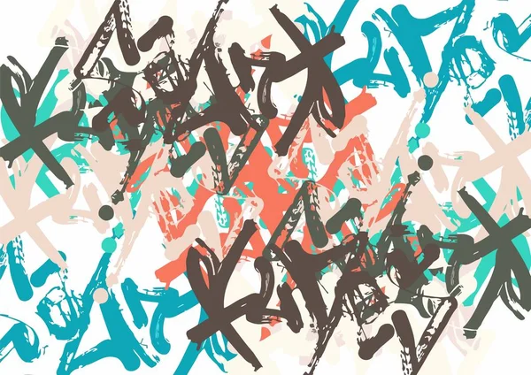 Αφηρημένη έγχρωμη grunge υφή χαοτικές πινελιές για το σχεδιασμό της ταπετσαρίας, αφίσα, εικονογράφηση — Διανυσματικό Αρχείο