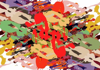 Duvar kağıdı, poster, illüstrasyon tasarımı için kaotik fırça darbelerinin soyut renkli grunge dokusu