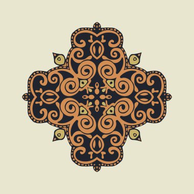 Vektör vintage antik rokoko tarzı dekoratif tasarım retro süsleme desenli oyma