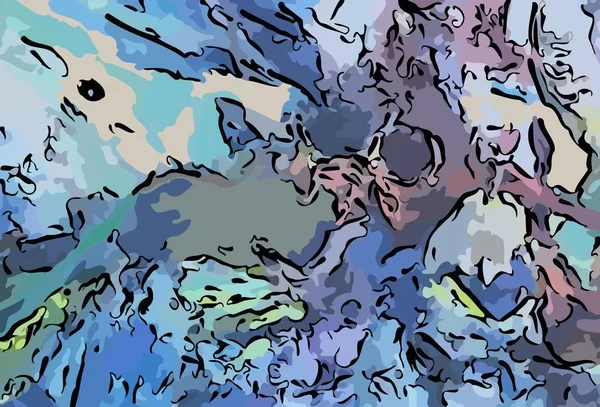 Texture grunge colorée abstraite de coups de pinceau chaotiques pour la conception de papier peint, affiche, illustration — Image vectorielle