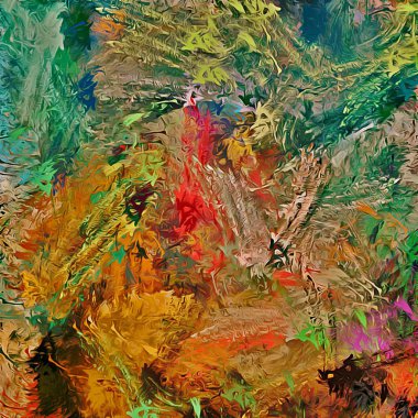 alt boya uygulanması dokulu arka plan psychedelic. Bilgisayar Stilizasyon boya petrol inmenin farklı şekil ve büyüklükte fırçaları ile