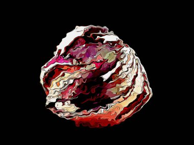 Soyut arkaplan. Psikedelik fraktal, fırça darbelerinin dokusu bulanık çizgilerin renkli boyası ve farklı şekil ve boyutlarda benekler.