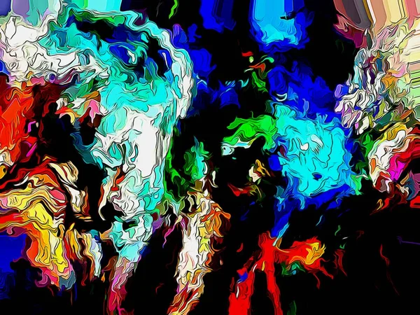 Abstrakter Grunge-Hintergrund aus chaotischen Farbflecken Pinselstriche unterschiedlicher Größe auf strukturierter Leinwand — Stockfoto