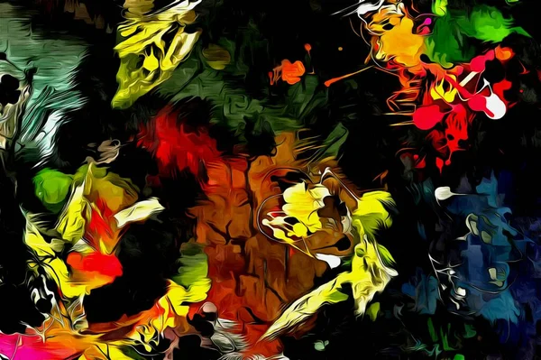 Abstracte grunge achtergrond van kleur chaotische wazig vlekken borstel slagen van verschillende maten op geweven doek — Stockfoto
