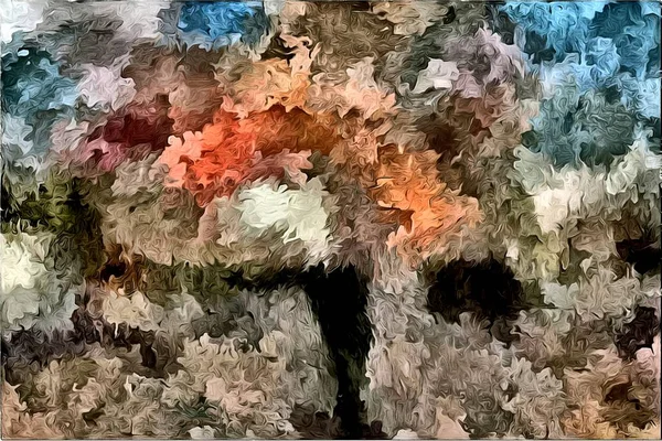 Kaotik bulanık noktalardan gelen soyut grunge arkaplanı desenli tuvalde farklı boyutlarda fırça darbeleri — Stok fotoğraf