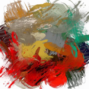 alt boya uygulanması dokulu arka plan psychedelic. Bilgisayar Stilizasyon boya petrol inmenin farklı şekil ve büyüklükte fırçaları ile