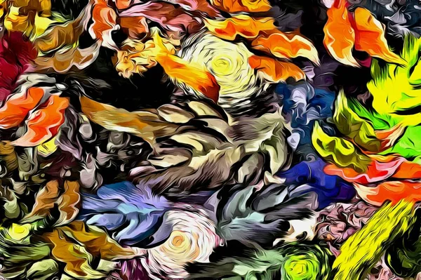 Kaotik bulanık noktalardan gelen soyut grunge arkaplanı desenli tuvalde farklı boyutlarda fırça darbeleri — Stok fotoğraf