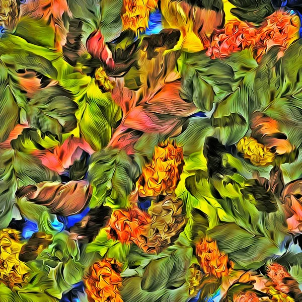 Fondo grunge abstracto de color caótico manchas borrosas pinceladas de diferentes tamaños sobre lienzo texturizado — Foto de Stock