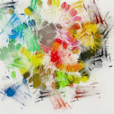 alt boya uygulanması dokulu arka plan psychedelic. Bilgisayar Stilizasyon boya petrol inmenin farklı şekil ve büyüklükte fırçaları ile