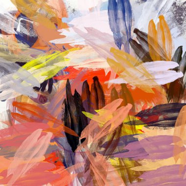 alt boya uygulanması dokulu arka plan psychedelic. Bilgisayar Stilizasyon boya petrol inmenin farklı şekil ve büyüklükte fırçaları ile