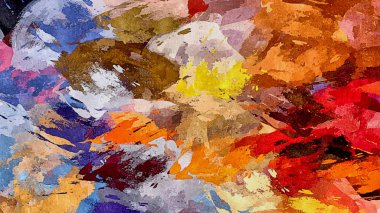 alt boya uygulanması dokulu arka plan psychedelic. Bilgisayar Stilizasyon boya petrol inmenin farklı şekil ve büyüklükte fırçaları ile