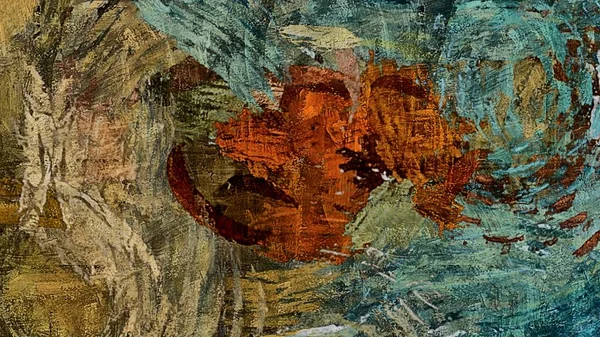 Abstraktní barevná grunge textura chaotických tahů štětcem pro design tapety, plakát, ilustrace — Stock fotografie