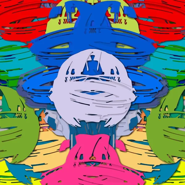 Αφηρημένο Φόντο Psychedelic Fractal Υφή Πινέλου Πινελιές Χρώματος Θολή Γραμμές — Διανυσματικό Αρχείο