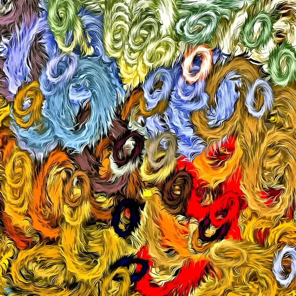 Абстрактный Фон Психоделическая Текстура Мазков Кисти Цветной Краски Размытых Линий — стоковый вектор