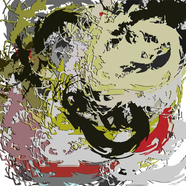 Abstraktní Pozadí Psychedelická Textura Tahů Štětcem Barevného Nátěru Rozmazaných Čar — Stockový vektor