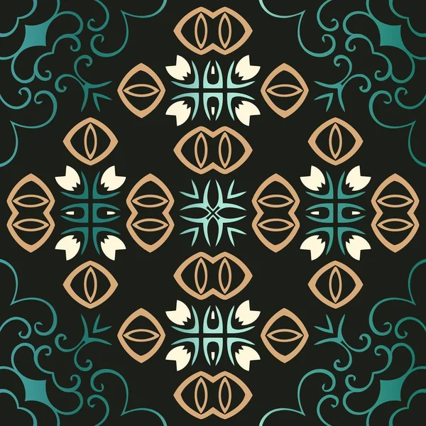 Tirage Géométrique Ethnique Texture Fond Répétitive Colorée — Image vectorielle