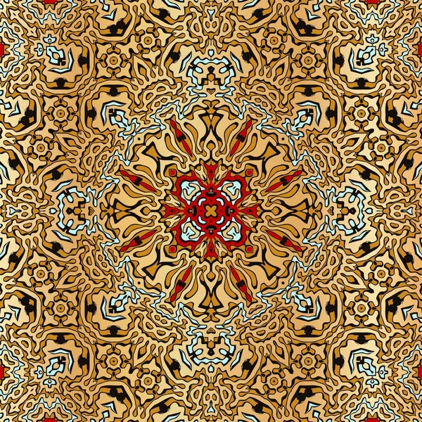 Ornamento Floral Abstracto Patrón Étnico Tribal Elemento Decorativo Aislado Para — Vector de stock