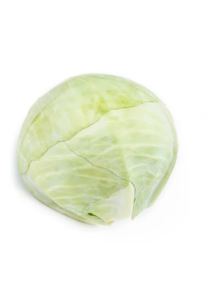 Свежий зеленый овощ капусты на белом фоне — стоковое фото