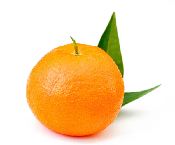 Orange fruit with leaf — Stock Photo, Image