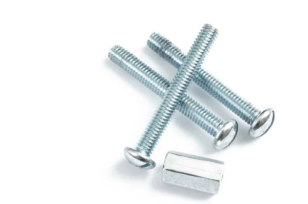 Screws on white backdrop — Stock Photo, Image