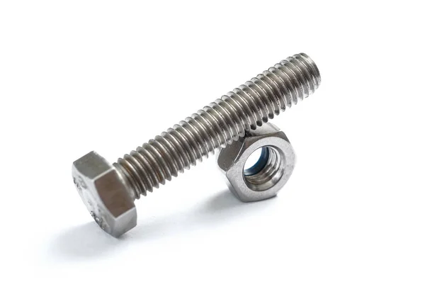 A nut with steel screw on top isolated — Stock Photo, Image