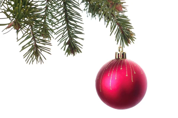 Esfera decorativa de Navidad bola de color rojo para decorar en la h — Foto de Stock