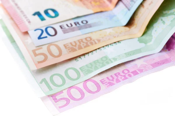 10:20 50 100 500 ユーロ紙幣に分離 — ストック写真