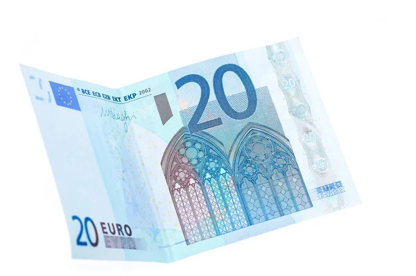 白い背景で隔離の 20 ユーロ紙幣 — ストック写真